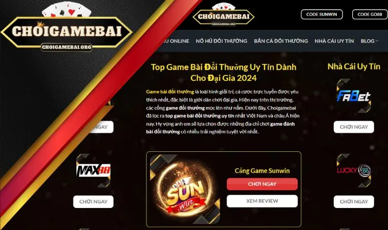 Choigamebai.org hoạt động trong lĩnh vực cá cược