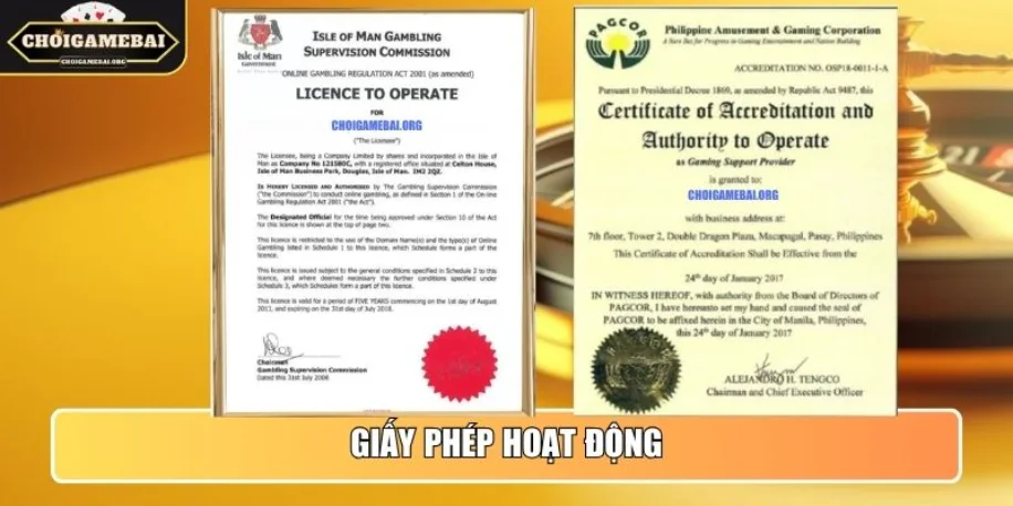 Giấy phép hoạt động